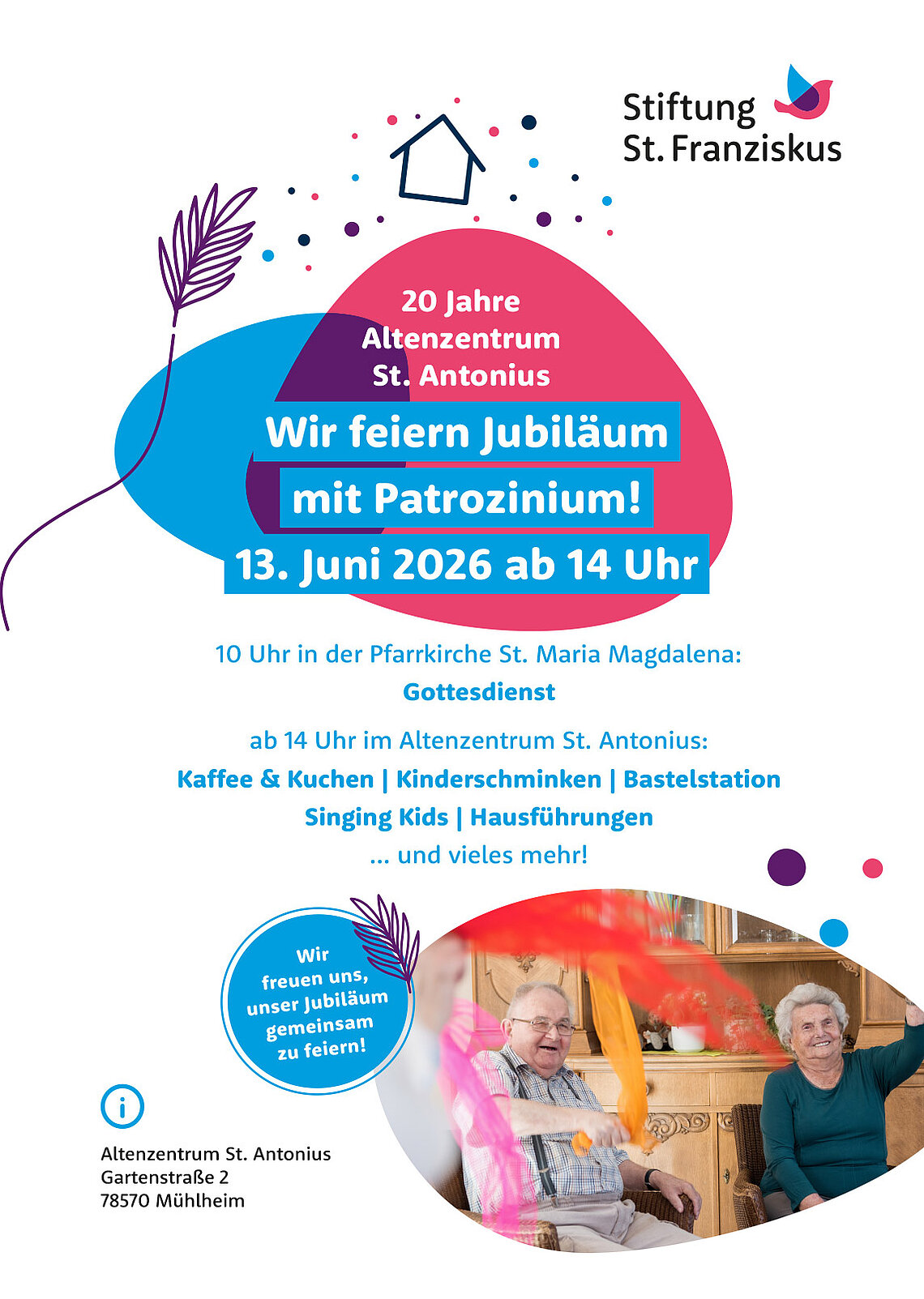 Plakat 20 Jahre Altenzentrum St. Antonius Mühlheim