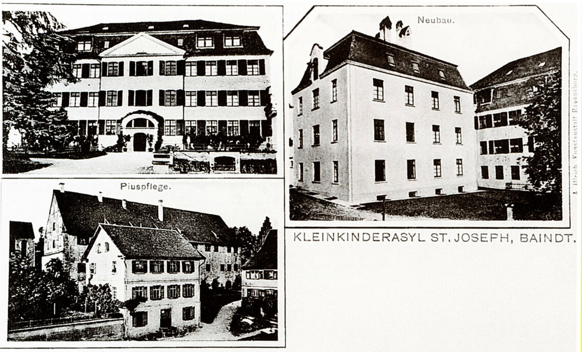 Das „Kleinkinderasyl“ St. Josef in Baindt bei Weingarten war 1903 von den Franziskanerinnen aus Heiligenbronn eröffnet worden und betreute bis 1982 über 6.000 Kinder.