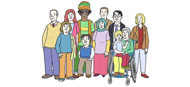 Unsere Gesellschaft Unterschiedliche Menschen aus unterschiedlichen Ländern und Kulturen