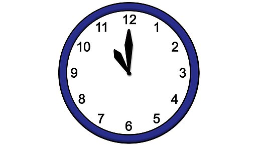 Öffnungs-Zeiten Wallfahrts-Laden Eine Uhr
